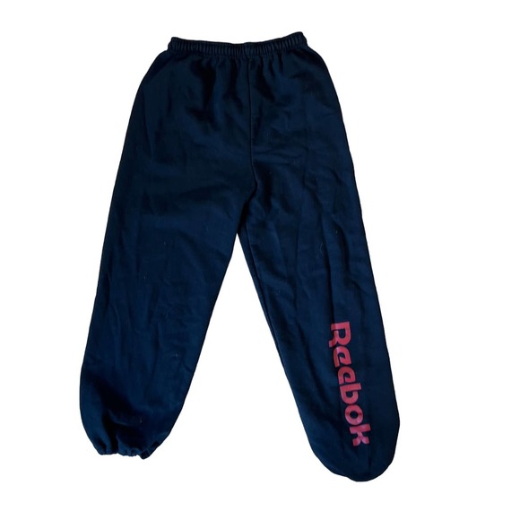 Unisex REEBOK Black Red Joggers‎ Sweatpants sz Small - Picture 1 of 4